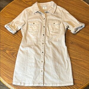 Wash Lab Denim Shirtdress Khaki